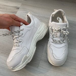 White Chunky Tennis Shoes